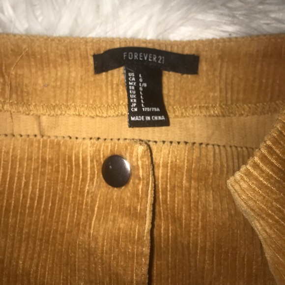 NWOT Forever21 Corduroy Button Up Skirt 💛 - Picture 3 of 4